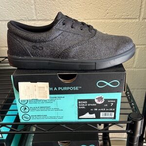 Black Glitter Athletic Shoes-Nursing Shoes